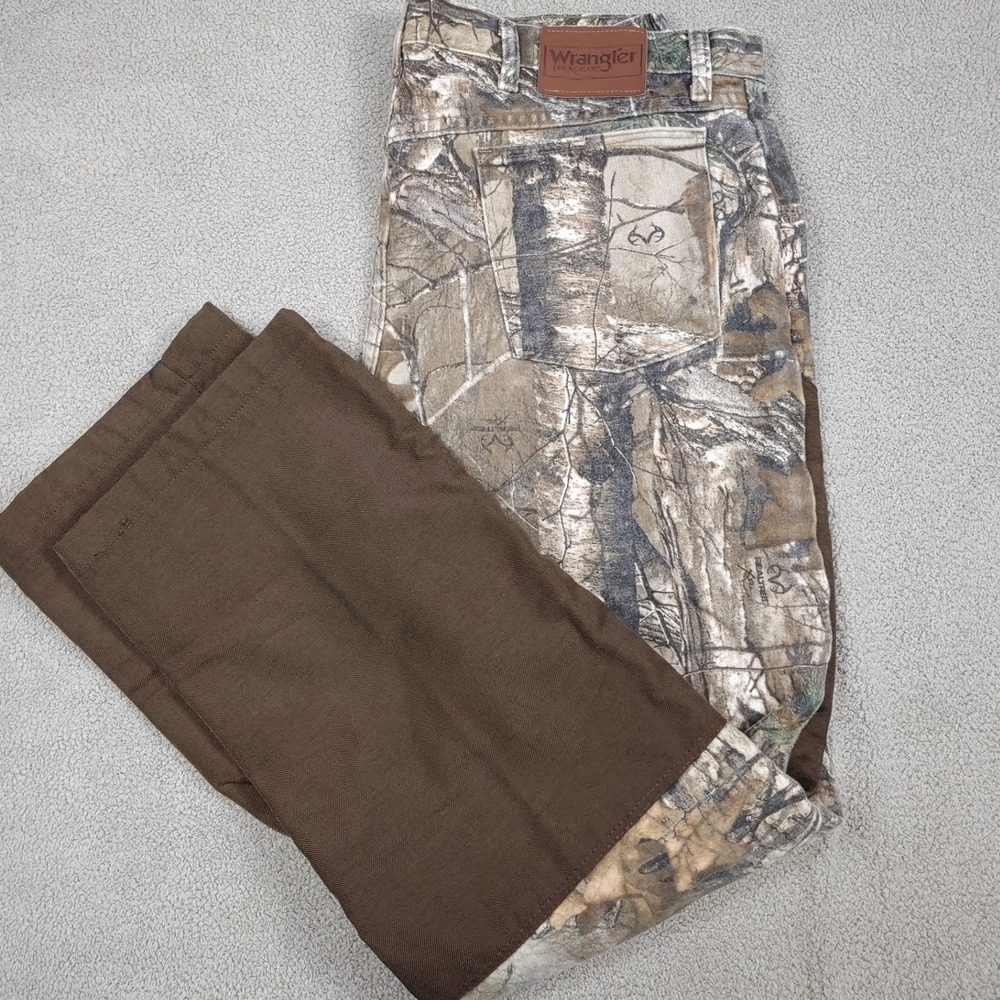 Wrangler ProGear Upland Pants Mens 37x30 Camo Brown Realtree Brush Trousers - Picture 3 of 16